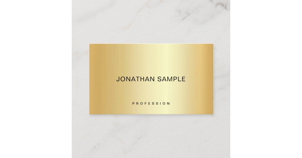 Gold Look Elegant Simple Template Modern Trendy Business Card | Zazzle
