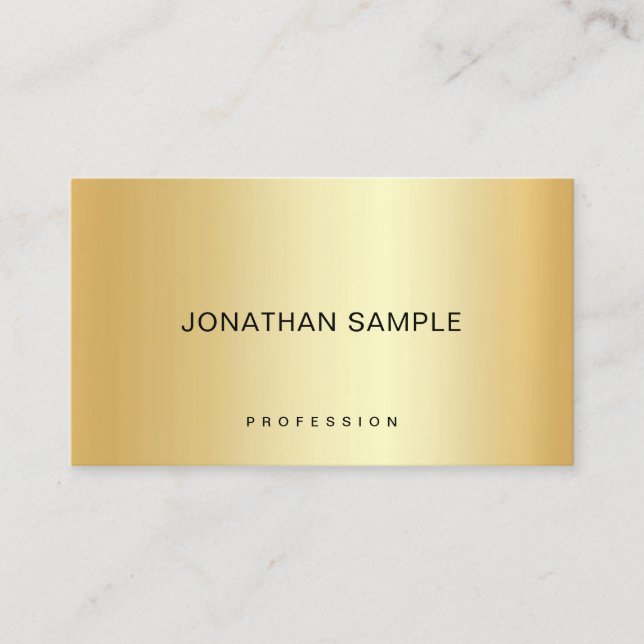 Gold Look Elegant Simple Template Modern Trendy Business Card (Front)