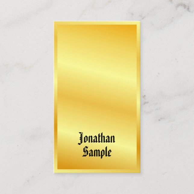 Gold Look Elegant Template Classic Old Style Text Business Card (Front)