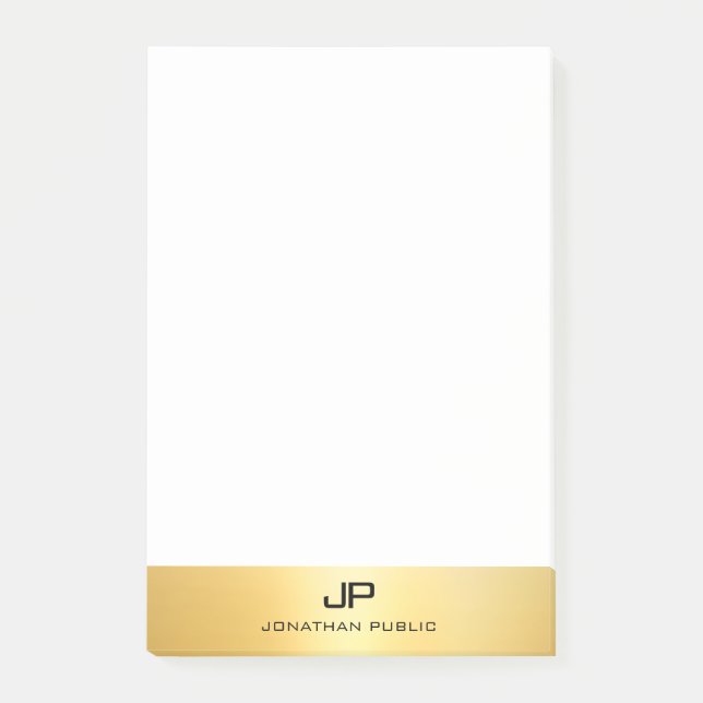 Gold Look Elegant Template Modern Professional Post-it Notes (Front)