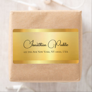Gold Look Elegant Typography Address Shipping Label