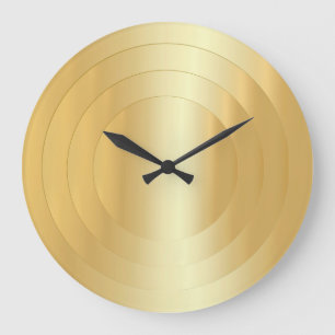 Gold Look Glamorous Elegant Trendy Template Large Large Clock