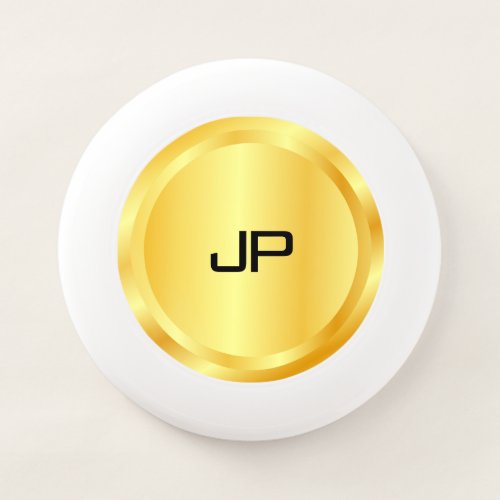 Gold Look Glamorous Monogram Template Elegant Wham_O Frisbee