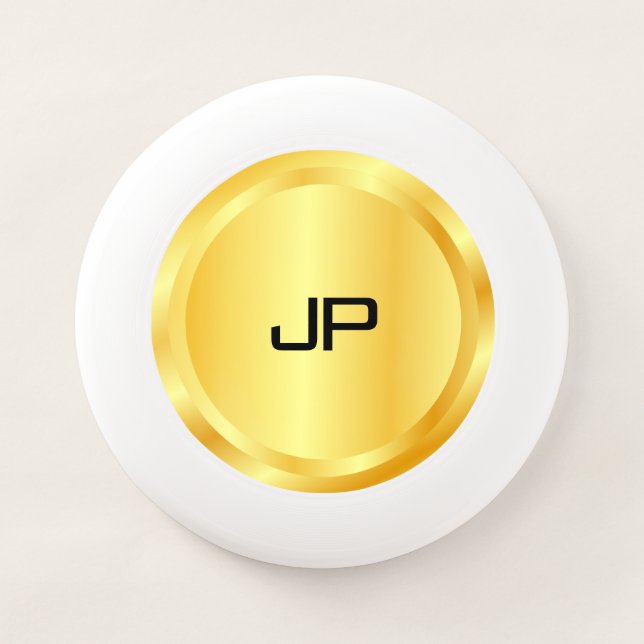 Gold Look Glamorous Monogram Template Elegant Wham-O Frisbee (Front)