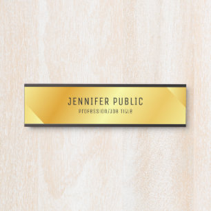 Gold Look Glamorous Trendy Elegant Template Door Sign