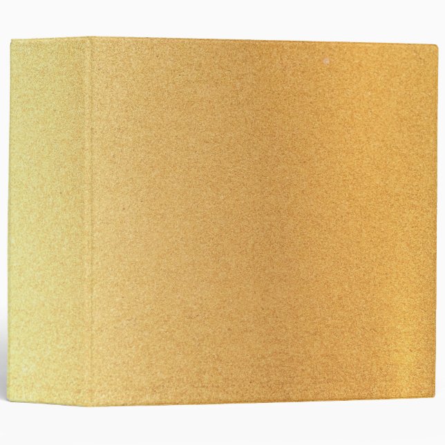 Gold Look Glitter Trendy Modern Graceful Golden 3 Ring Binder (Front/Spine)