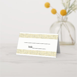 Gold Look Greek Key Meander T Border #2 Place Card