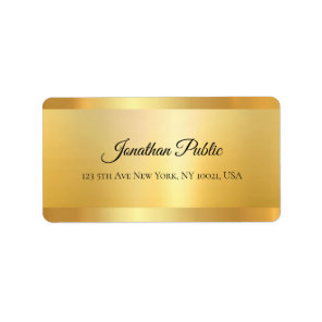 Gold Look Hand Script Name Professional Elegant Label