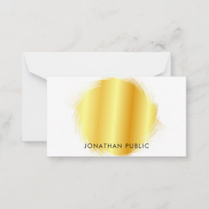 Gold Look Handwriting Script Monogrammed Simple Note Card