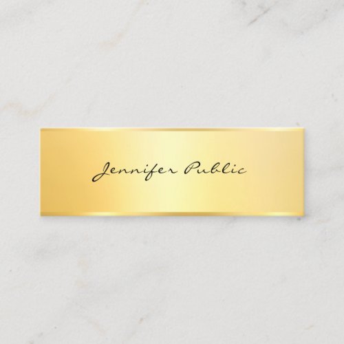 Gold Look Minimalist Modern Elegant Template Mini Business Card
