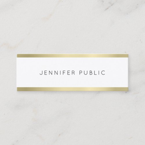 Gold Look Minimalist Plain Professional Modern Mini Business Card