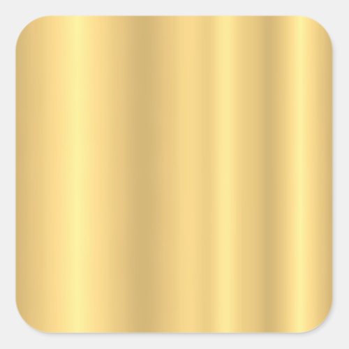 Gold Look Modern Add Your Text Elegant Blank Square Sticker