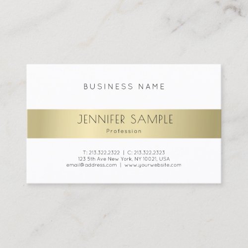 Gold Look Modern Clean Plain Professional Elegant Business Card