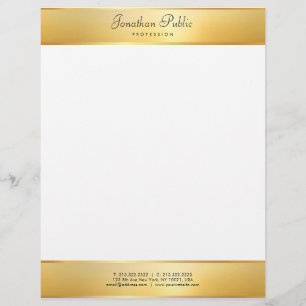 Gold Look Modern Elegant Calligraphy Text Template Letterhead