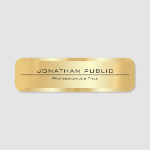 Gold Look Modern Elegant Glamorous Template Name Tag