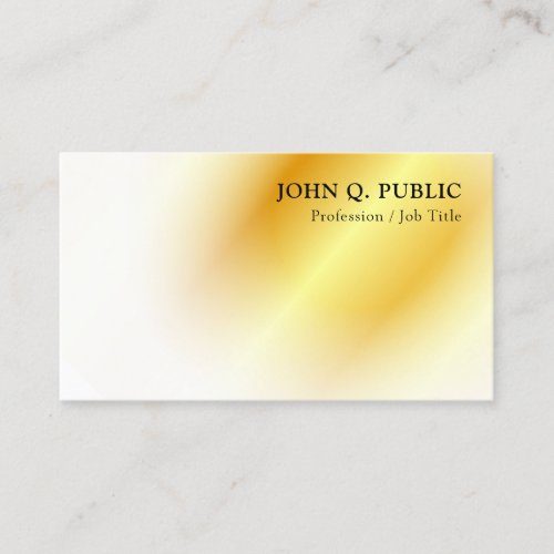 Gold Look Modern Elegant Minimalist Template Business Card