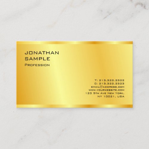 Gold Look Modern Elegant Professional Template Business Card