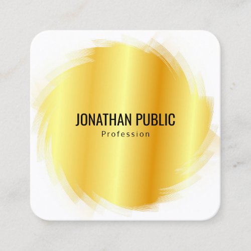 Gold Look Modern Elegant Professional Template Square Business Card