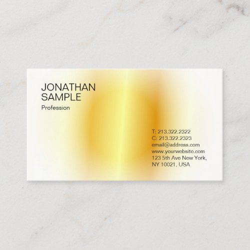 Gold Look Modern Elegant Stylish Simple Design Business Card