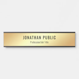 Gold Look Modern Glamorous Template Personalized Door Sign