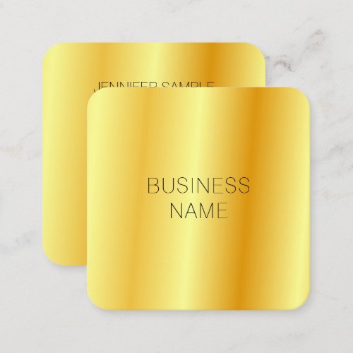 Gold Look Modern Glamour Corporate Company Square Business Card
