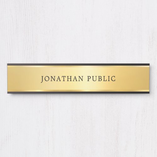 Gold Look Modern Glamour Simple Trendy Template Door Sign
