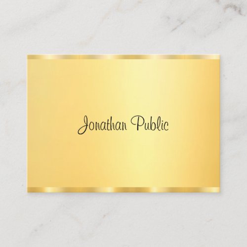 Gold Look Modern Handwritten Script Template Business Card