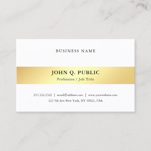 Gold Look Modern Minimalist Elegant Template Business Card