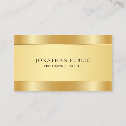 Gold Look Modern Minimalist Elegant Template Business Card