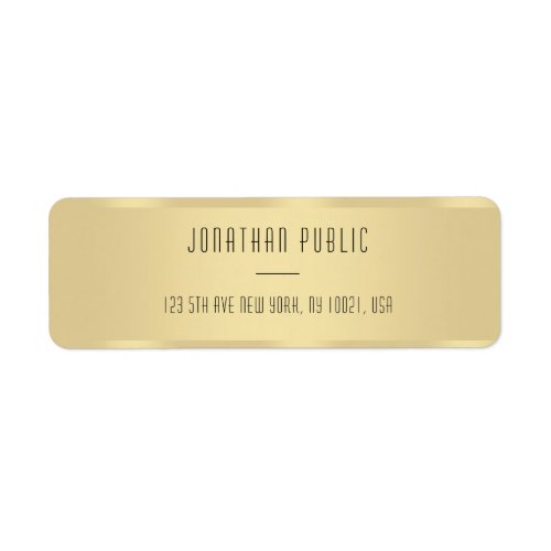 Gold Look Modern Minimalist Template Elegant Label