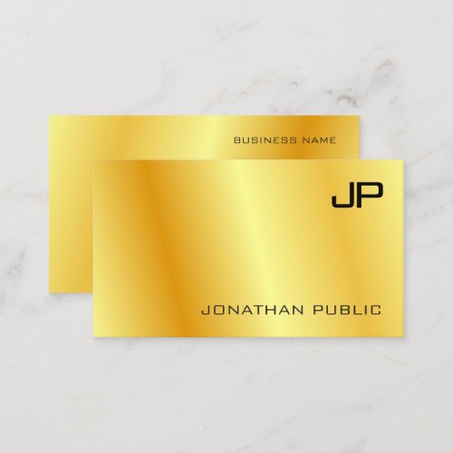 Gold Look Modern Monogram Elegant Corporate Business Card