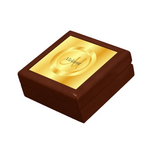 Gold Look Modern Monogram Elegant Template Gift Box