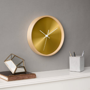 Gold Look Modern Print Wall Clock