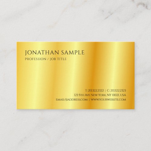 Gold Look Modern Professional Elegant Template Business Card