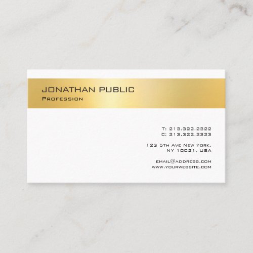 Gold Look Modern Professional Minimalist Template Business Card