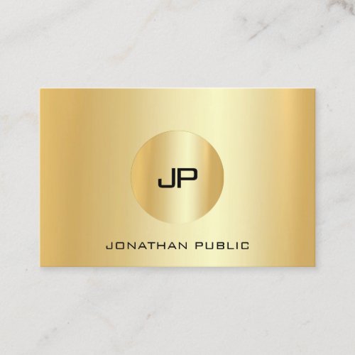 Gold Look Modern Professional Monogram Elegant Business Card