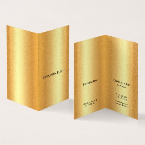 Gold Look Modern Simple Design Elegant Template Business Card