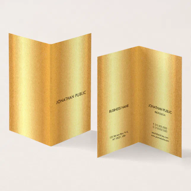 Gold Look Modern Simple Design Elegant Template Business Card | Zazzle