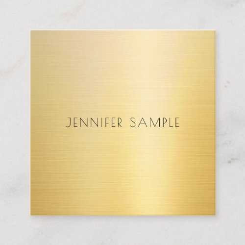 Gold Look Modern Simple Elegant Professional Top Square Business Card
