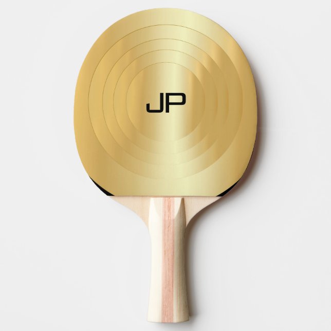 Gold Look Monogram Elegant Template Personalized Ping Pong Paddle (Front)