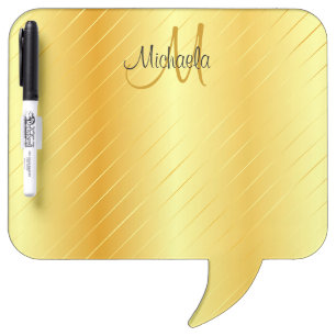 Gold Look Monogram Modern Elegant Template Dry Erase Board