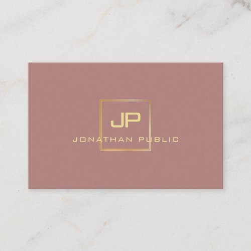 Gold Look Monogram Professional Modern Elegant Business Card