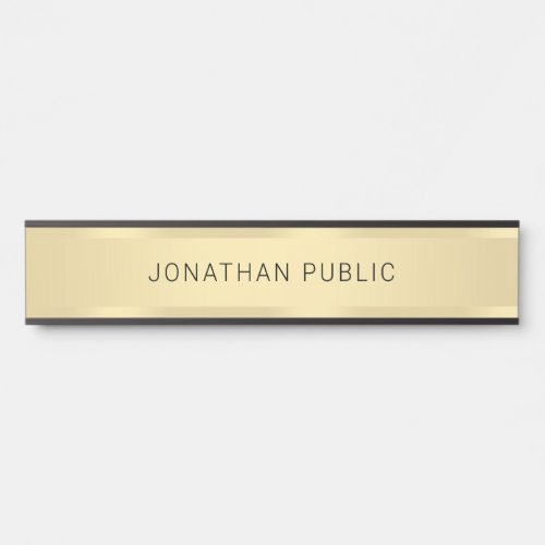 Gold Look Personalized Glamour Modern Template Door Sign