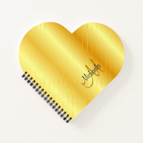 Gold Look Personalized Monogram Elegant Template Notebook