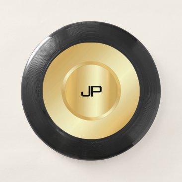 Gold Look Personalized Monogram Glamour Template Wham-O Frisbee