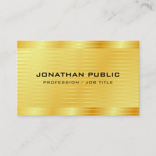 Gold Look Premium Pearl Finish Elegant Modern Business Card (Front)