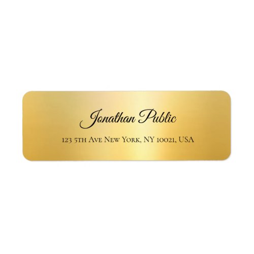 Gold Look Professional Elegant Hand Script Name Label
