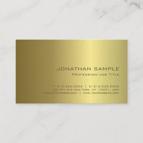 Gold Look Sophisticated Modern Design Luxury Business Card