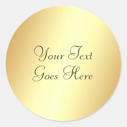 Gold Look Template Add Your Text Calligraphy Classic Round Sticker