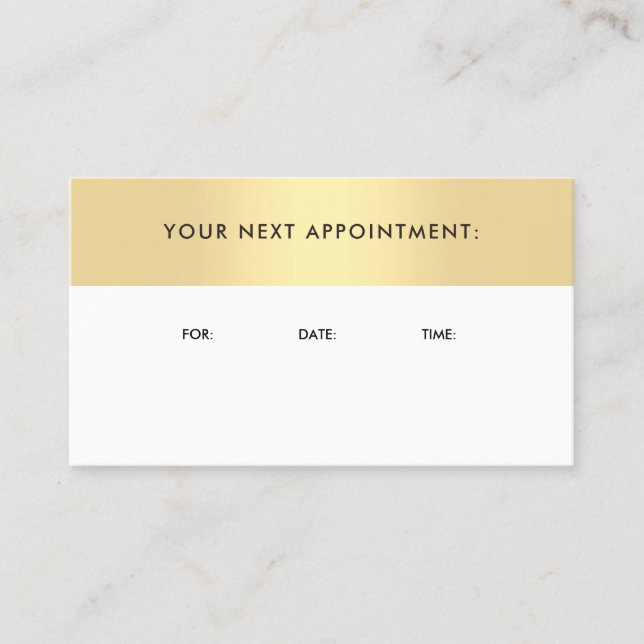 Gold Look Template Appointment Reminder Trendy Card (Front)